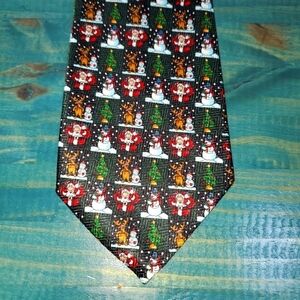 Christmas necktie Santa Snowman Reindeer Trees NEW